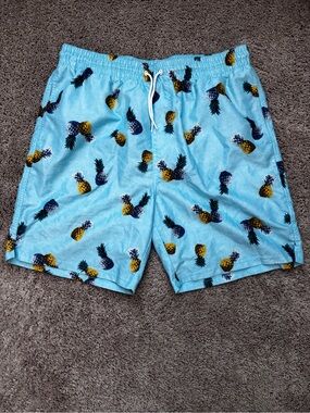 Old Navy | Blue Pineapple-Print Swim Trunks